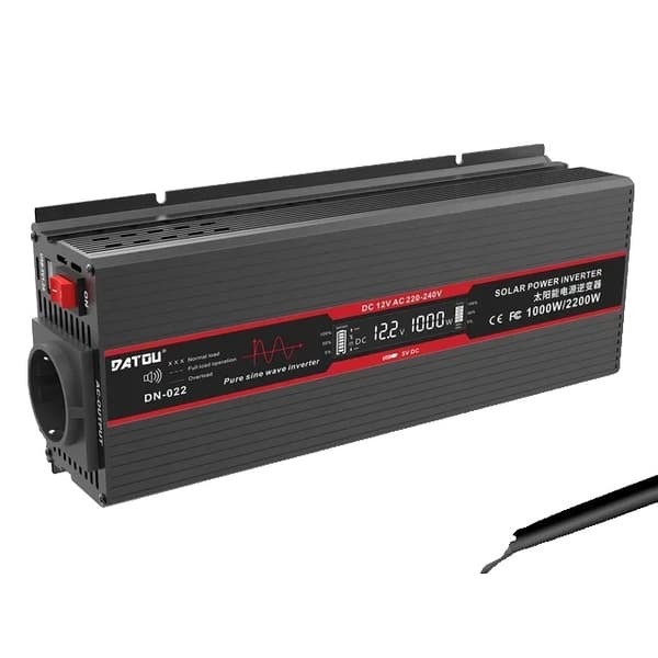 Puhdas sinimuotoinen invertteri, 1800W jatkuva teho, 90% muunnosvaikutus,AC220-240V, DC12V, DNB-12V1000W