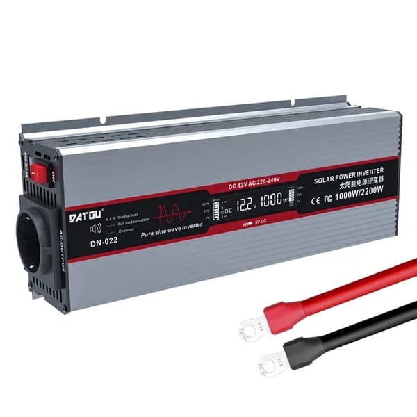 Puhdas sinimuotoinen invertteri, 1800W jatkuva teho, 90% muunnosvaikutus,DC12V, DNG-12V1000W, AC220-240V