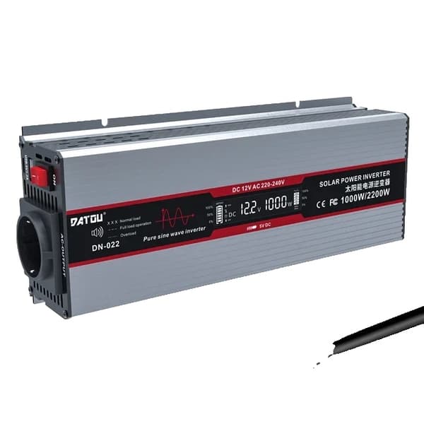 Puhdas sinimuotoinen invertteri, 1800W jatkuva teho, 90% muunnosvaikutus,DC12V, DNG-12V1000W, AC220-240V
