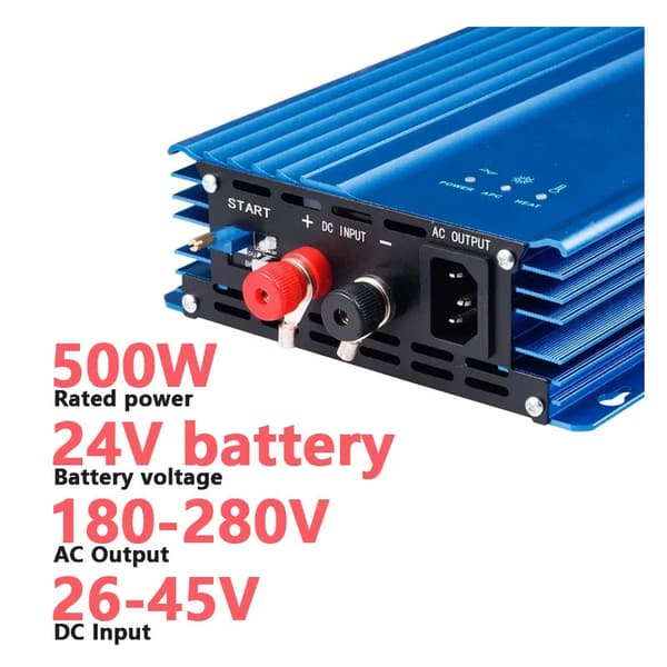 Grid Tie Inverter, 500W Effekt, 24V Batterikompatibilitet,500W-24V BAT, 220V