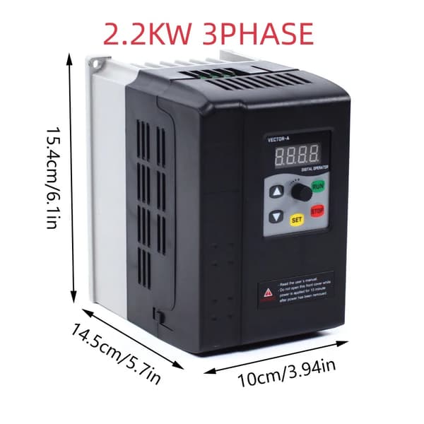 Variabel Frekvensomformer, 2,2 kW Effekt, 380V/220V Indgangsspænding,2,2 kW 3-fase 380V