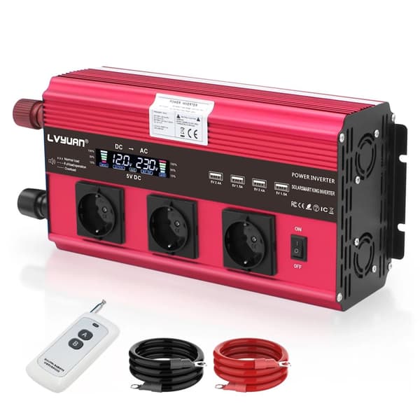Virta-invertteri, 6000W huipputeho, 3000W jatkuva teho,24V 220V 6000W huippu