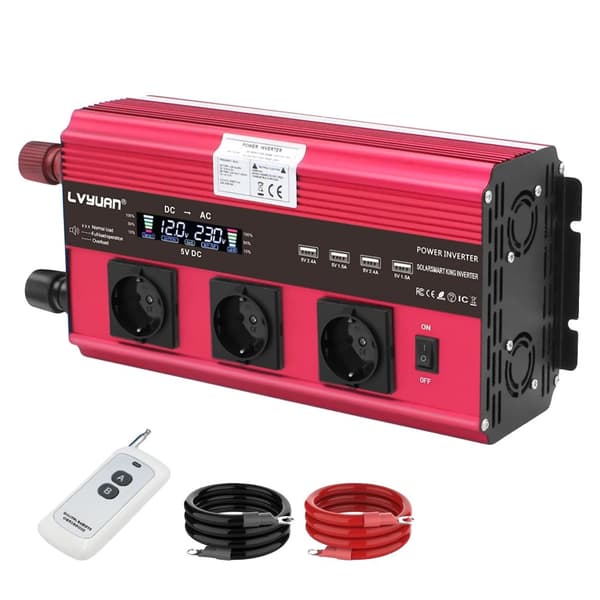 Virta-invertteri, 6000W huipputeho, 3000W jatkuva teho,24V 220V 6000W huippu