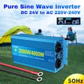 Miniatyrbild 2 av 2: Ren sinusvågsomvandlare, 4000W toppkraft, USB-utgång 5V-2A,P4000W-24V-220V