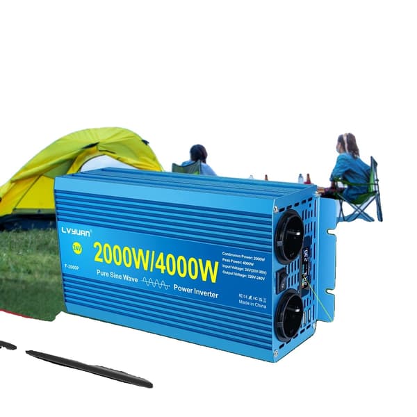 Ren sinusvågsomvandlare, 4000W toppkraft, USB-utgång 5V-2A,P4000W-24V-220V