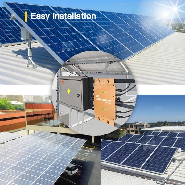 Mars Rock 1400W Aurinkoverkkoon Liitettävä Mikroinvertteri, IP65 Vesitiivis, MPPT Teknologia,1400W DC22-50V, AC 230V, DC 22-50V