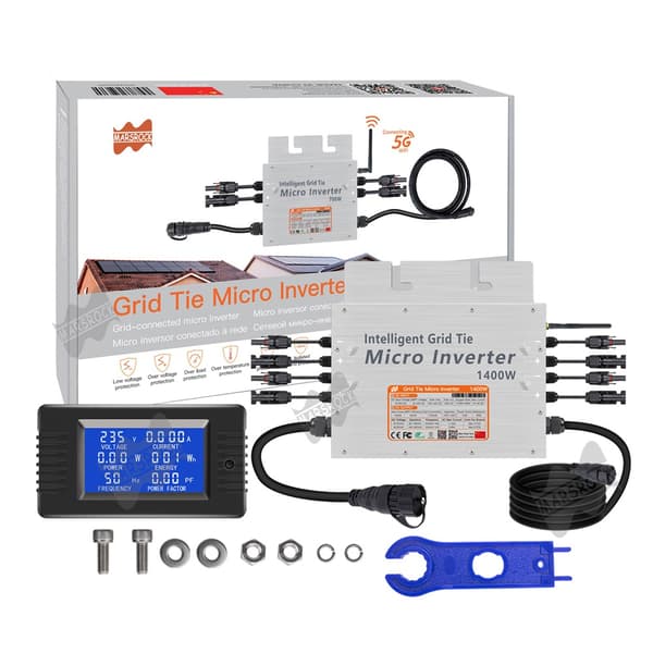 1400W Mikroaurinkosähkön verkoinvertteri, MPPT-tehokkuus 99,90%, kompakti IP65-luokitus,1400W, AC80-280V, DC 18-50V