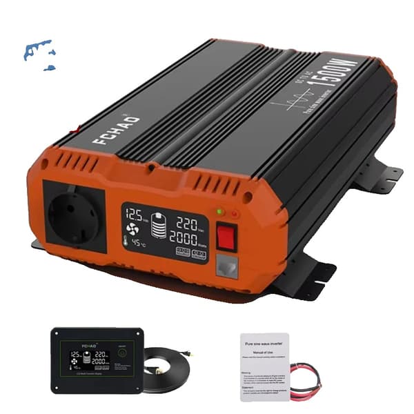 12V:sta 220V:iin auton muunnin, 1500W jatkuva teho, puhdas sinimuotoinen lähtö,1500W-12V