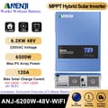 Pikkukuva 2 / 2: Hybrid Solar Inverter, 6500W Nimellisteho, 120A Ulostulo Virta, Puhtaan Sinimuotoisen Aallon,ANJ-6200W 48V WIFI, 220-240V