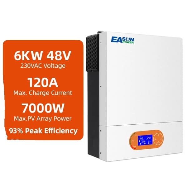 Hybrid Solar Inverter, 6KW / 3.2KW Teho, 93% Huippu Tehokkuus,SMR II 6KW WIFI