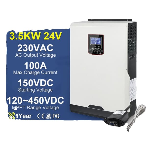 Aurinkohybridimuunnin, 3,5 kW teho, 100 A latausvirta,220-240V, 3,5 kW WiFi:llä