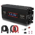 Miniatyrbillede 2 af 2: Strømomformer, 3000W/4000W spidsudgang, universel/EU-stikdåse,3000W sort LCD EU, AC220-240V, DC12V