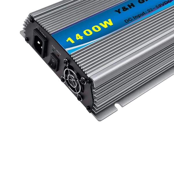 Y&H 1400W Nettilsluttet Solcelleinverter, 120V/230V Udgange, Høj Effektivitet,DC 22-50V(36V BAT), AC 190-260V, GTI-1400W Ingen LCD
