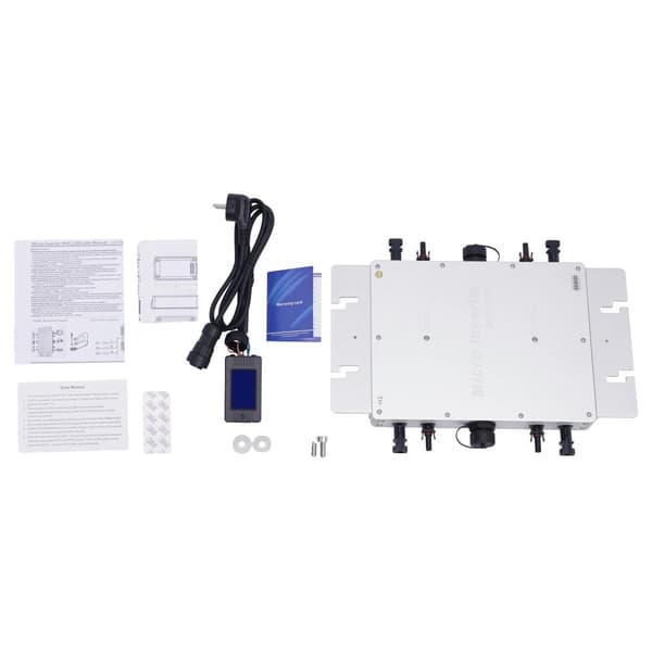WVC-1200W Aurinkomikroinvertteri, IP65 Vesitiivis, 1150W Nimellisteho,220V, Hopea, 22-50V