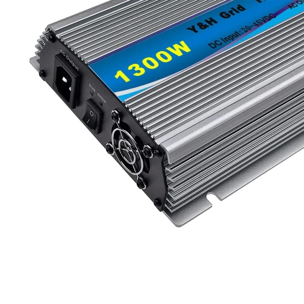 MPPT Nätansluten Solomvandlare, 1300W Utgångseffekt, Dubbel AC Spänning,DC 22-50V(36V BAT), GTI-1300W Ingen LCD, AC 190-260V