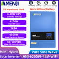 Pikkukuva 2 / 2: Hybrid Solar Inverter, Puhtaan Sinimuotoisen Aallon Ulostulo, Korkea Tehokkuusmuunnos,ANJ-6200W-48V-WIFI