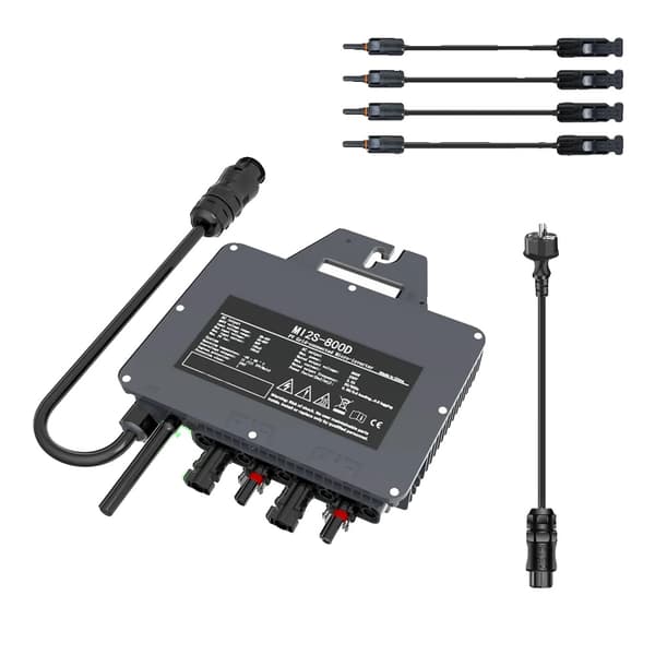 800W Solarmikroinverter, 22-60V DC indgang, 230V udgang,22-50V DC, 230V, 800W med 5M kabel