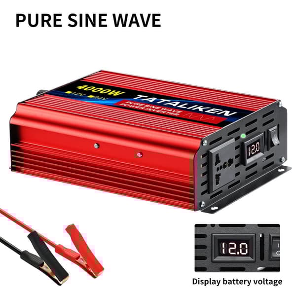 Strøm Inverter, Ren Sinus Bølge, Universal Stik,12V4000W 220V