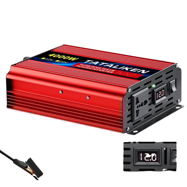 Strøm Inverter, Ren Sinus Bølge, Universal Stik,12V4000W 220V