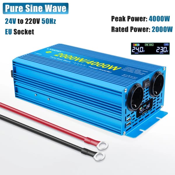 Virta-invertteri, huipputeho, kaksoisliitännällä lataus,4000W 24V 50Hz EU
