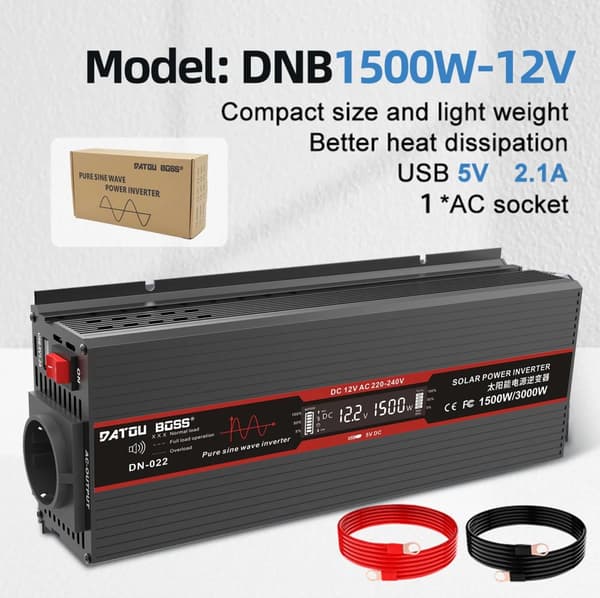 Solar Power Inverter, Tehokas Energian Muunto, Kaksoislähtö,DNB1500W-12V 220V