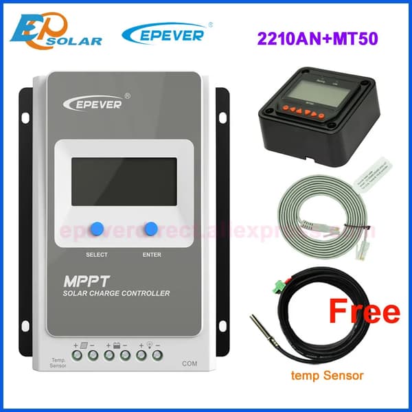 Solcelleoplader controller, MPPT teknologi, Høj effektivitet,2210AN MT50 Sensor