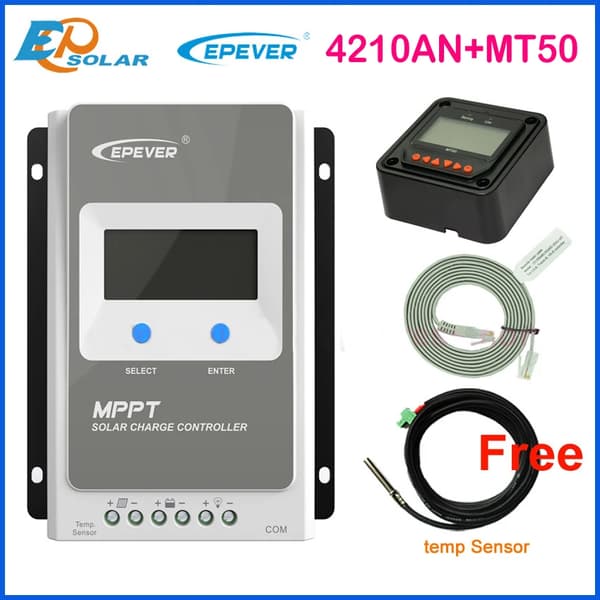 Solcelleoplader controller, MPPT teknologi, Høj effektivitet,4210AN MT50 Sensor