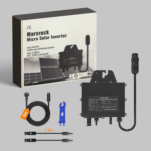 Aurinkomikroinvertteri, Teho, IP67 Vesitiivis,25-60V DC, 400W, 230V AC