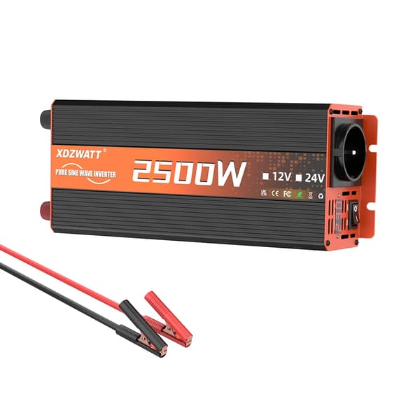 Puhdas sinimuotoinen invertteri, 2500W huipputeho, 90 % muunnosvaikutus,12V 2500W 50Hz EU