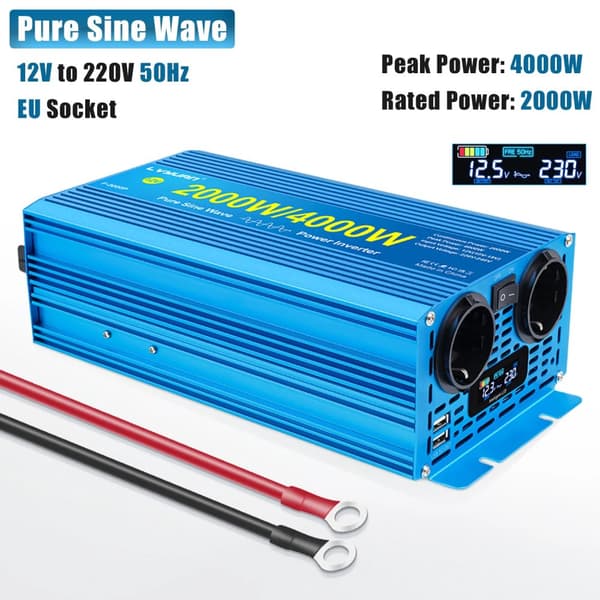 Virta-invertteri, huipputeho, kaksoisliitännällä lataus,4000W 12V 50Hz EU
