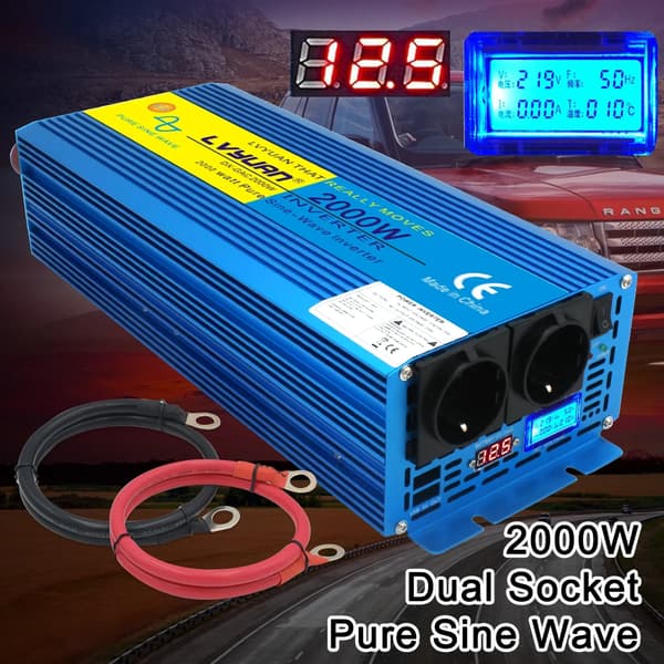 4000W Tehoinvertteri, Puhtaan Sinimuotoisen Aallon Ulostulo, Kaksi AC-ulostuloa,12V220V 4000W EU