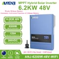Pikkukuva 2 / 2: Hybrid Solar Inverter, 6500VA Nimellisteho, 60-500VDC MPPT-alue, RS232/RS485 ja WiFi-viestintä,ANJ-6200W 48V WIFI, 220-240V