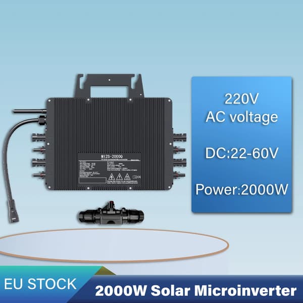 2000W Aurinkomikroinvertteri, 220V AC-jännite, IP67 Suojaluokka, 97,3% Tehokkuus,2000W Muunnin, AC 230V, DC 22-50V