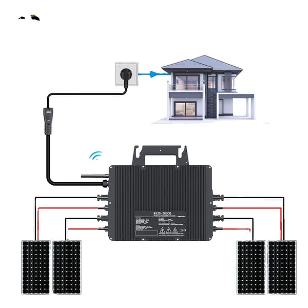 2000W Mikroaurinkosuuntaaja, Maksimaalinen AC-lähtö 2500W, Suojaluokka IP67, Wi-Fi-yhteys,2000W Muunnin, AC 230V, DC 22-50V