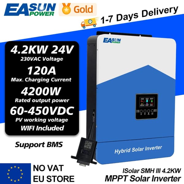 Hybrid Solar Inverter, Wifi Mukana, MPPT Ohjain,SMH III 4.2KW Wifi