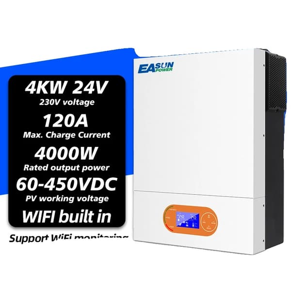 Hybridimuunnin, AC-syöttöjännite 230VAC, mitat 400*300*115 mm,4KW 24V Wifi
