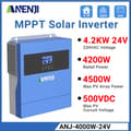 Miniatyrbillede 2 af 2: Hybrid sol inverter, 4200W nominel effekt, ren sinuskurveudgang, indbygget 100A MPPT,ANJ-4000W-24V, 220-240V