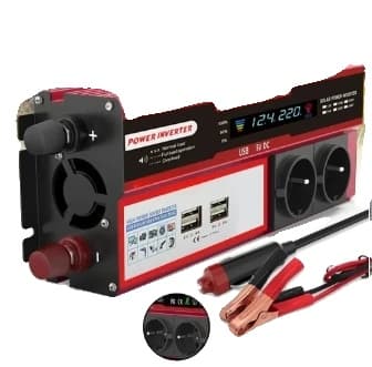 500W Tehoinvertteri, 4 USB-porttia, LED-näyttö, EU-pistoke,3000W
