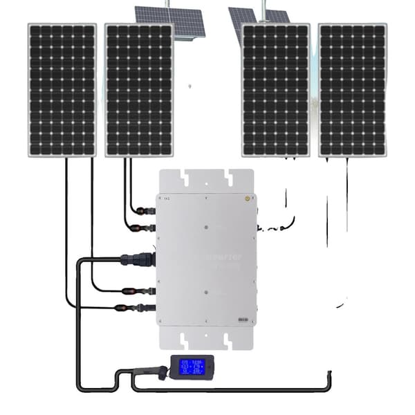 1200W Aurinkomikroinvertteri, Korkea Tehokkuus Energian Keruussa, IP65 Vesitiivis Luokitus, Monipuolinen Turvavarustus