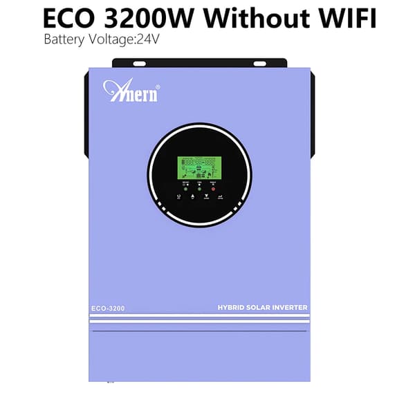 Hybrid Solcelle Inverter 3.2KW, Ren Sinus Bølge, 80A MPPT Kontroller,220-240V, 3.2KW UDEN WIFI 24V