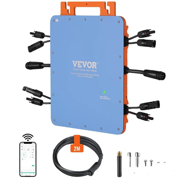 Aurinkoenergialla toimiva verkkoon kytketty mikroinvertteri, 1200W tehon ulostulo, IP67-vesitiivis