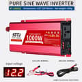 Miniatyrbild 2 av 2: Inverter, ren sinusvågform, LCD-skärm, 1000W DigitalDisplay, 12V, 220V-240V 50HZ