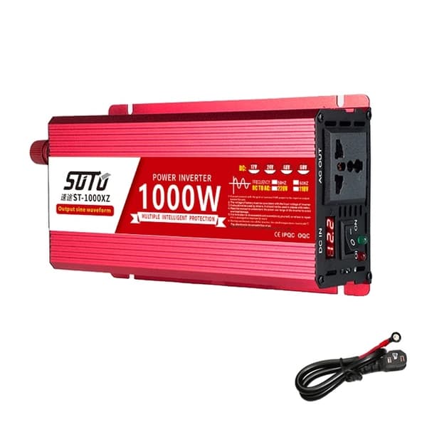 Inverter, ren sinusvågform, LCD-skärm, 1000W DigitalDisplay, 12V, 220V-240V 50HZ