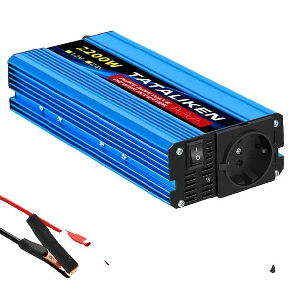 Ren sinusinverterare, 4000W effekt, LCD-skärm, 2200W EU, 12v, 220V 50HZ
