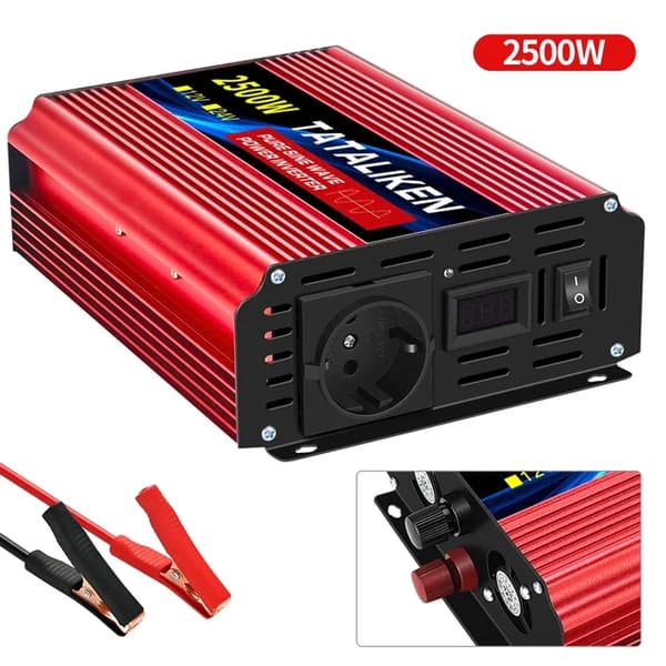 Ren sinusinverterare, 4000W effekt, LCD-skärm, 2500W EU, 12v, 220V 50HZ