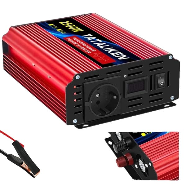 Ren sinusinverterare, 4000W effekt, LCD-skärm, 2500W EU, 12v, 220V 50HZ
