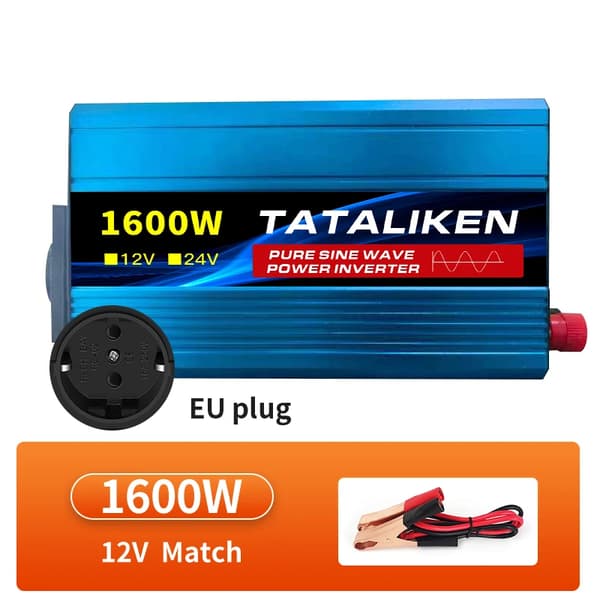 Inverter, Ren Sinus Bølge, Bil Mikro Inverter, 12V 1600W 50HZ EU