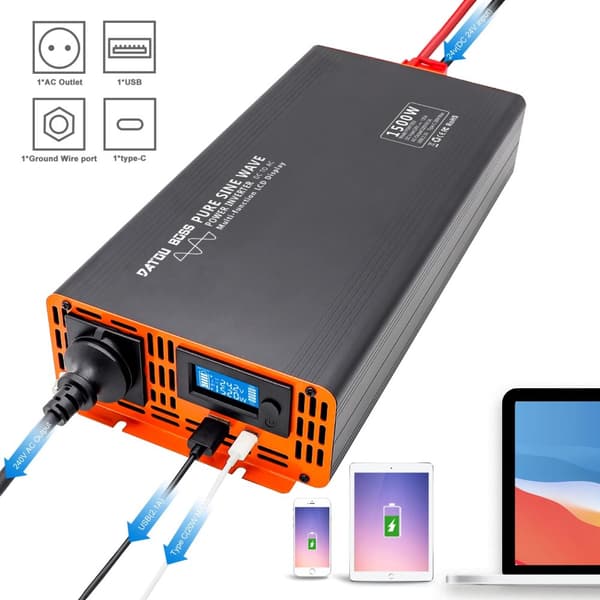 DC til AC strøm inverter, 1500W nominel effekt, 90% effektivitet,1500 watt 24 volt til 220 volt
