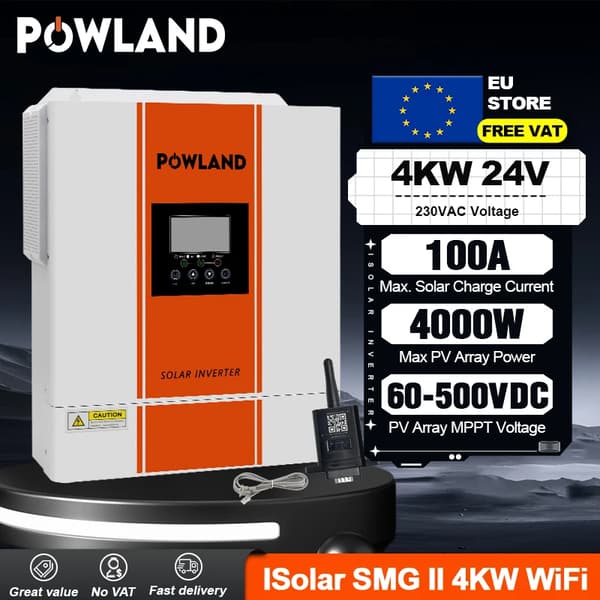 Hybrid Solar Inverter, 11KW Teho, Puhtaan Sinimuotoisen Aallon, Älykäs Laiteominaisuus,SMG-II-4KW-Wifi, 220-240V