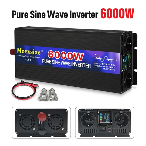 Puhdas sinimuotoinen invertteri, useita syöttöjännitteitä, korkea hyötysuhde,12V 6000W
